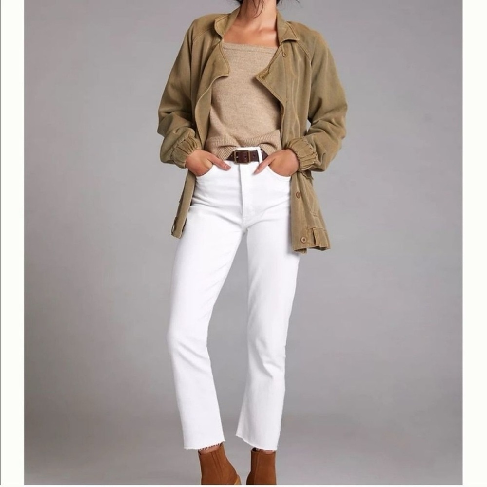 AGOLDE Riley High Rise Straight Crop Jeans White Denim 28 - Picture 3 of 8